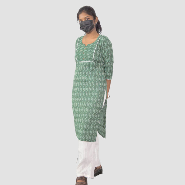 Square Piping Design-Dark Green