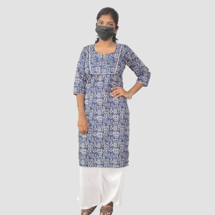 Square Piping Design-Dark blue